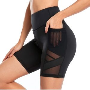 High Waist Mesh Leggings with Pockets